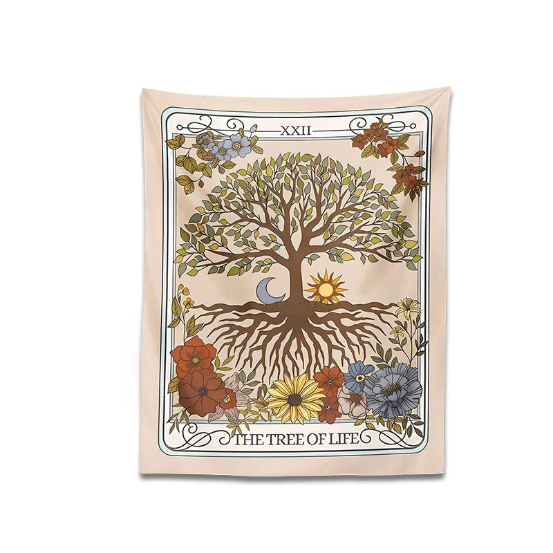 Afralia™ Tree of Life Tarot Tapestry Wall Hanging for Mystical Forest Vibes