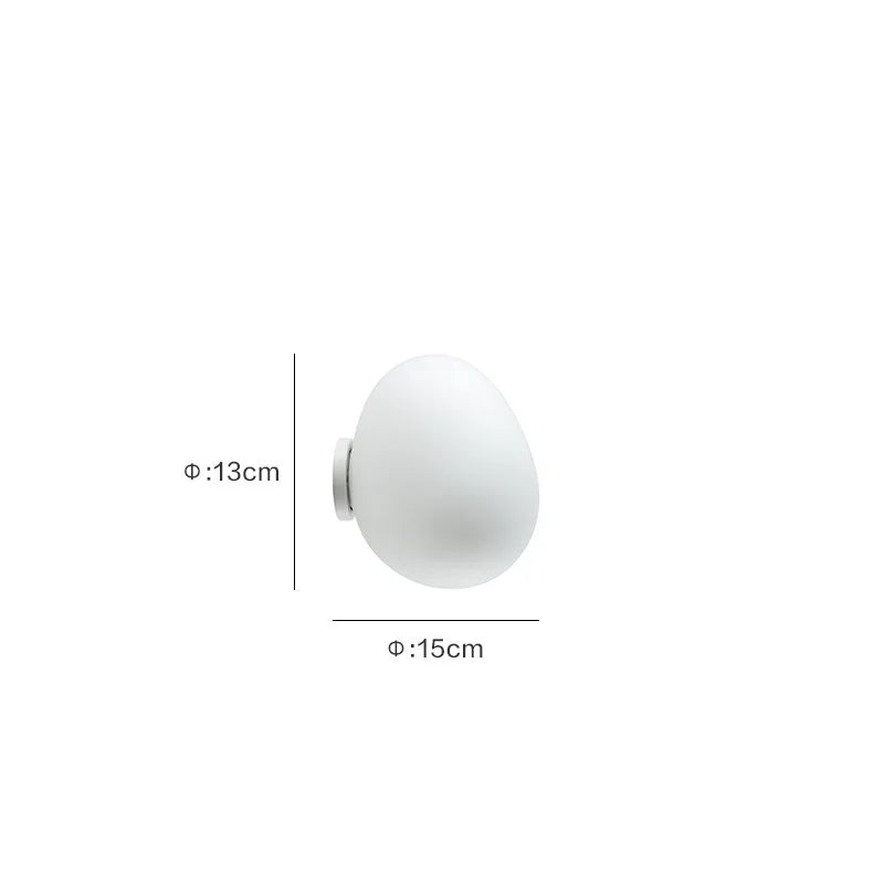 Afralia™ Glass Egg Wall Sconces Lamp Ceiling Light with E27 Led Bulb