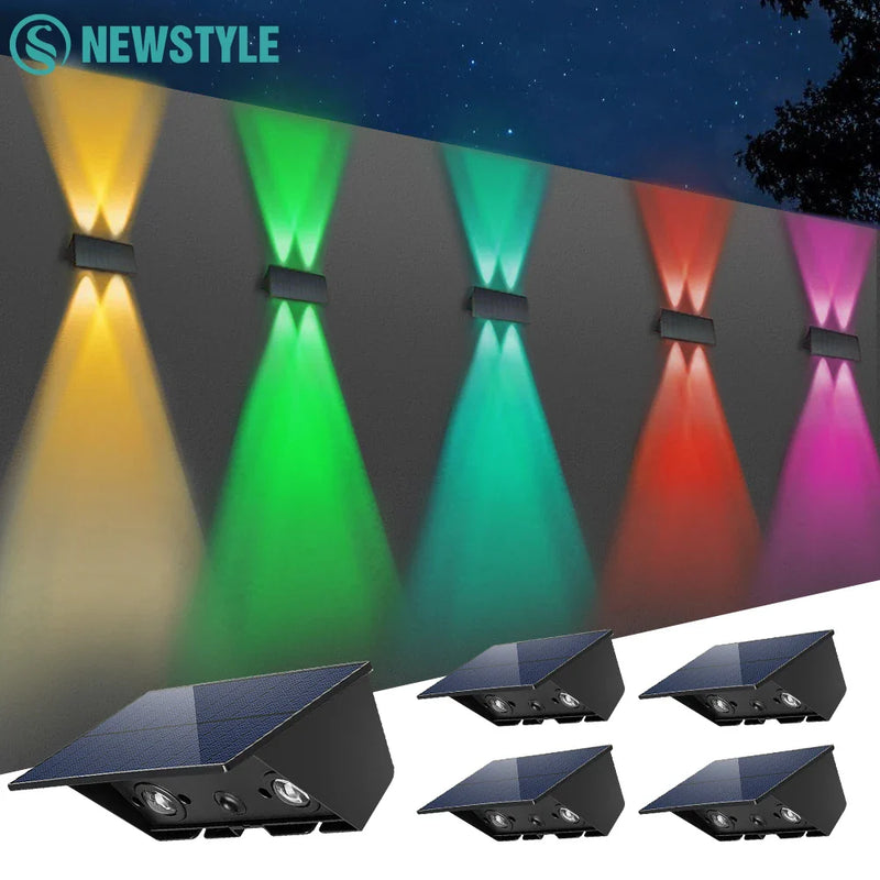 Afralia™ Solar Fence Lights: 1/4 LED RGB Luminous Outdoor Wall Lamps for Garden, Yard, Deck