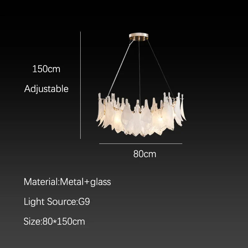 Afralia™ Cloud Mist Glass Chandelier with G9 Light Source - Luxury Home Decoration