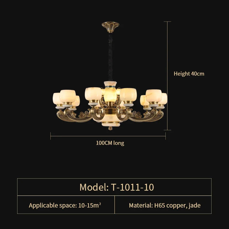 Afralia™ Jade Chandelier: Stylish Chinese Zen Living Room Lamp for Duplex Building by Guangdong Zhongshan