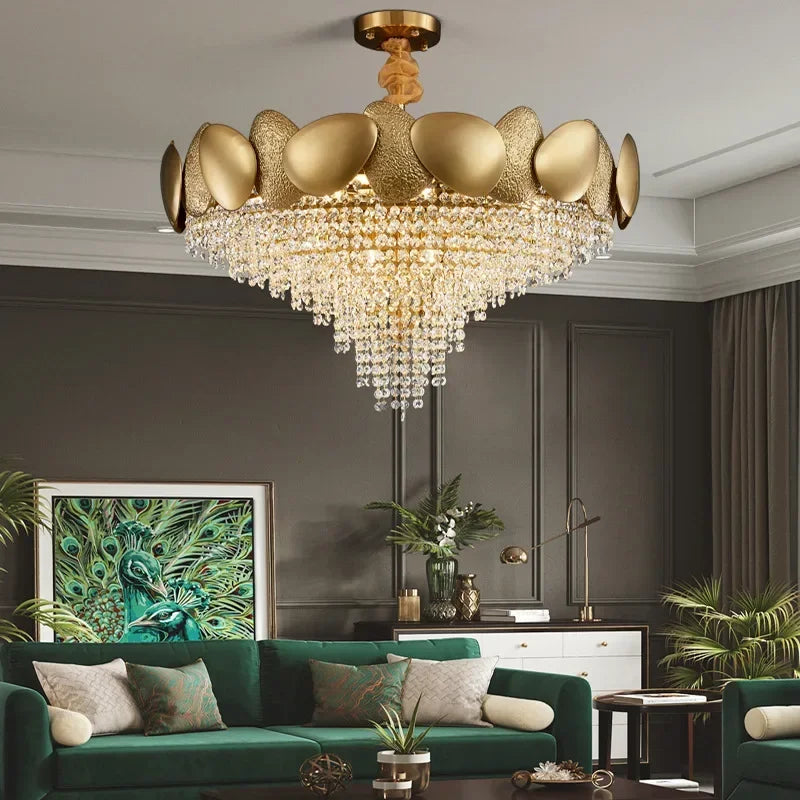 Afralia™ Crystal Chandelier: Modern LED Tassels Stainless Steel Pendant Light for Living Room