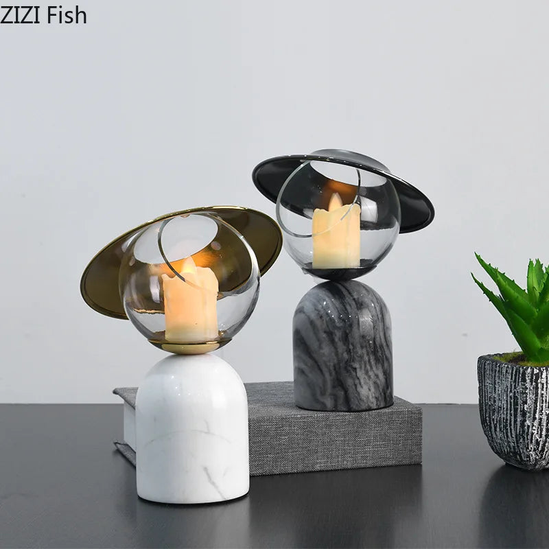 Afralia™ Marble Candle Holder for Romantic Dining Table Decor and Home Ornaments