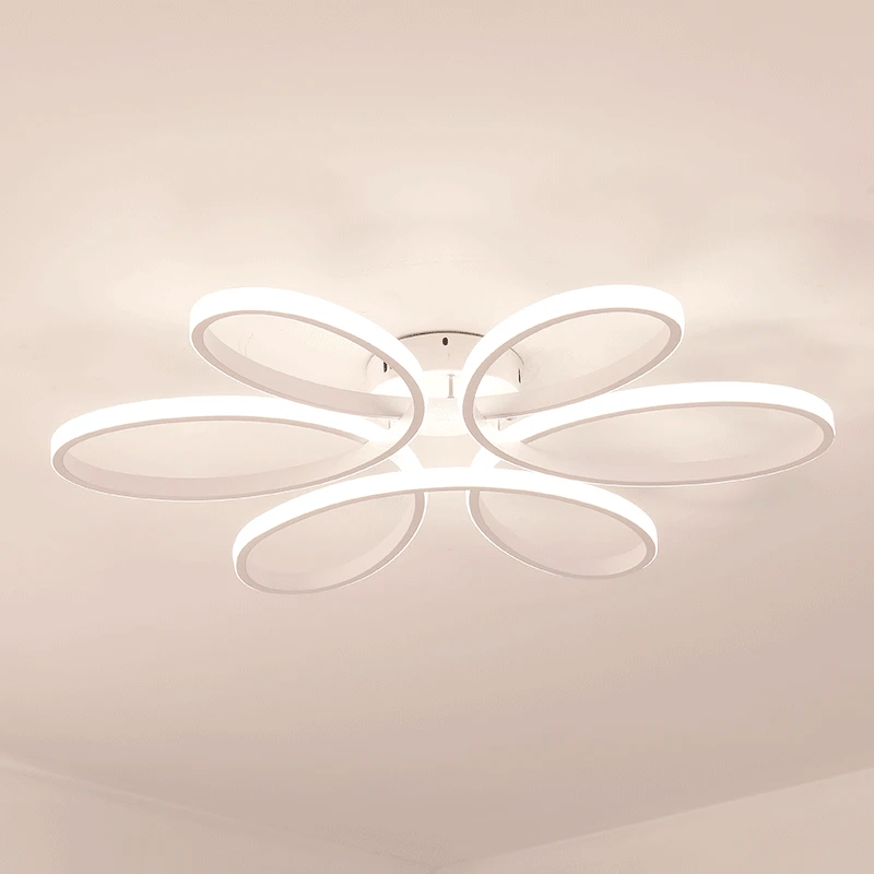 Afralia™ Flower Chandelier: Remote Control LED Ceiling Lamp for Modern Nordic Bedroom & Living Room