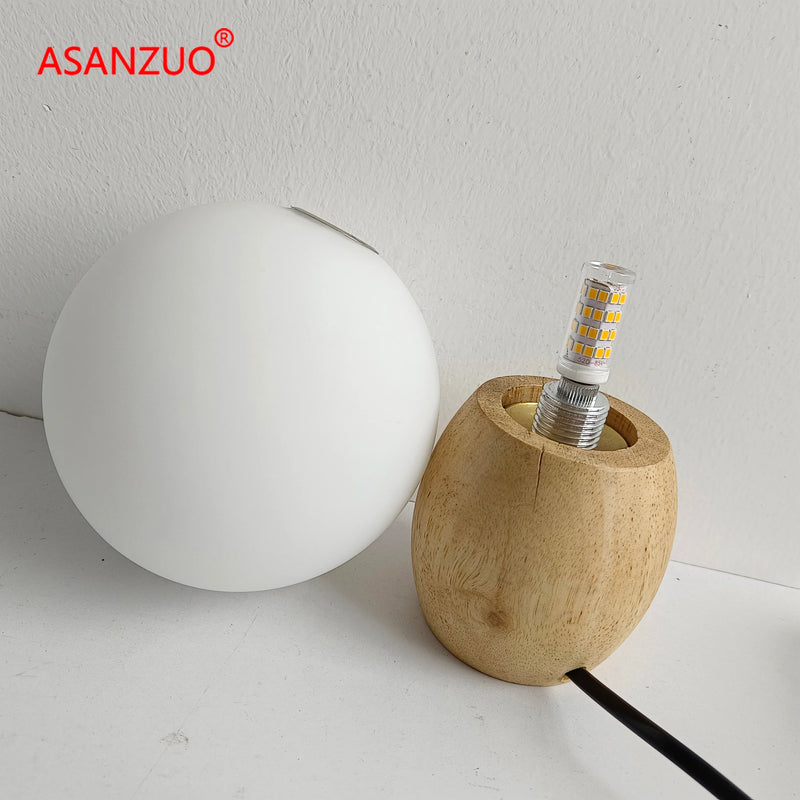 Afralia™ Milk White Glass Ball Table Lamp