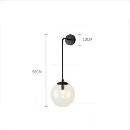 Afralia™ Glass Ball Wall Lamps for Bedroom, Staircase, Corridor - Modern Nordic Design