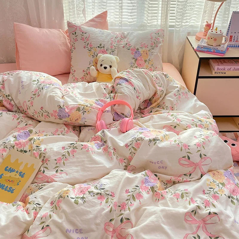 Afralia™ Patterned Fitted Sheet Comforter Set - Soft Bedding for Adults & Children