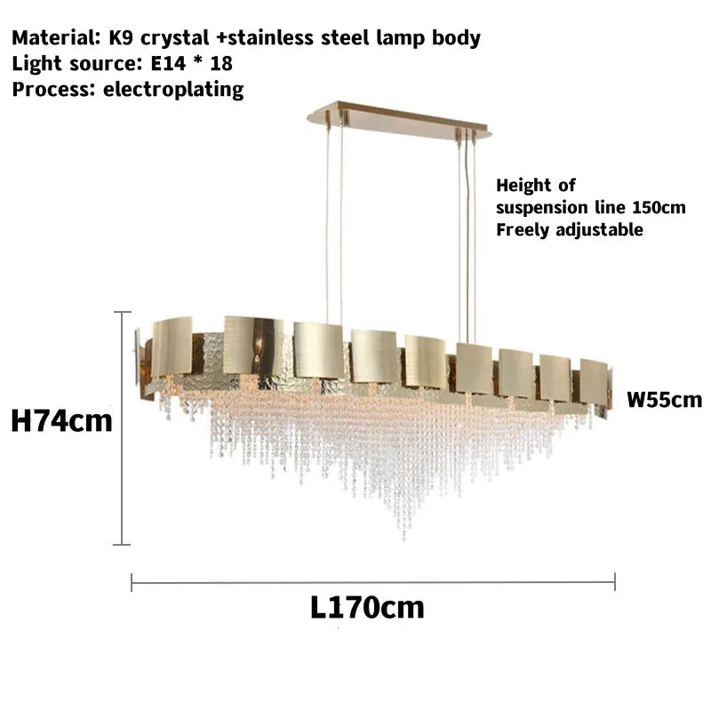 Afralia™ Gold Crystal LED Chandelier: Luxe Ceiling Lighting for Dining Room