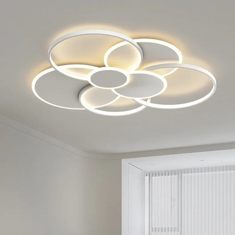 Afralia™ Modern Circles LED Dimmable Chandelier: Minimalist Nordic Living Room & Bedroom Lighting