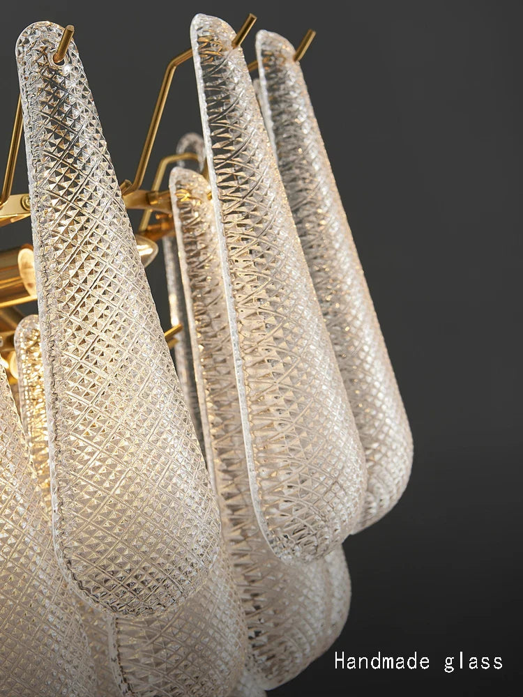 Afralia™ Elegant Glass Chandelier Lighting for Home Dining Room Decor