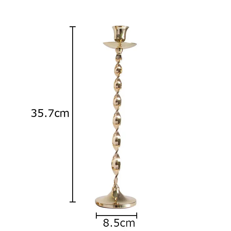 Afralia™ Golden Candlestick Holder Desk Ornament Home Aroma Container