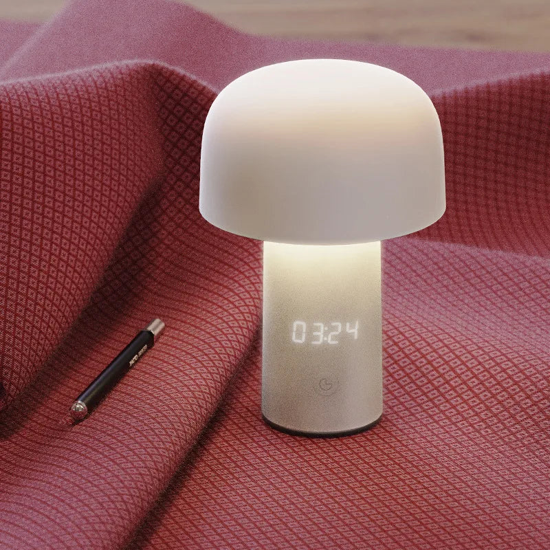 Afralia™ Mushroom Time Table Lamp: USB Charging, Dimming, Touch LED, Minimalist Bedroom Light