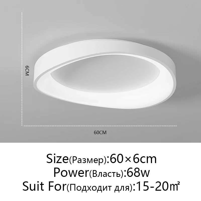 Afralia™ LED Round Ceiling Lamp with Remote Control Dimming for Modern Indoor Lighting