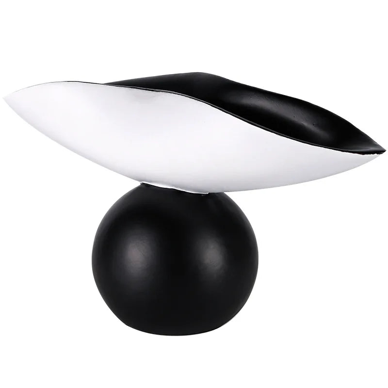 Afralia™ Resin Spherical Tray: Black White Desktop Storage Container Decorative Geometric Ornaments