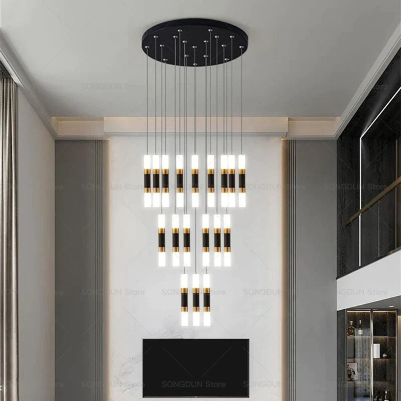 Afralia™ Rotating Long Chandelier for Modern Luxury Dining Room