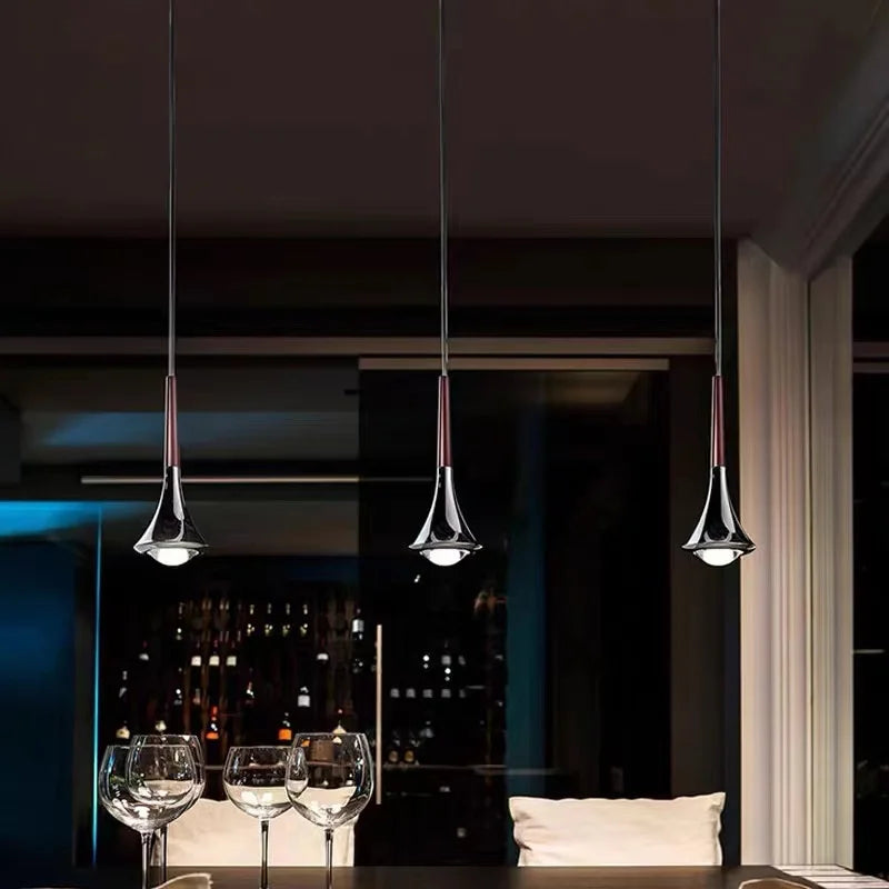 Afralia™ LED Studio Rain Staircase Chandelier: Nordic Indoor Lighting, Creative Design for Bar Island