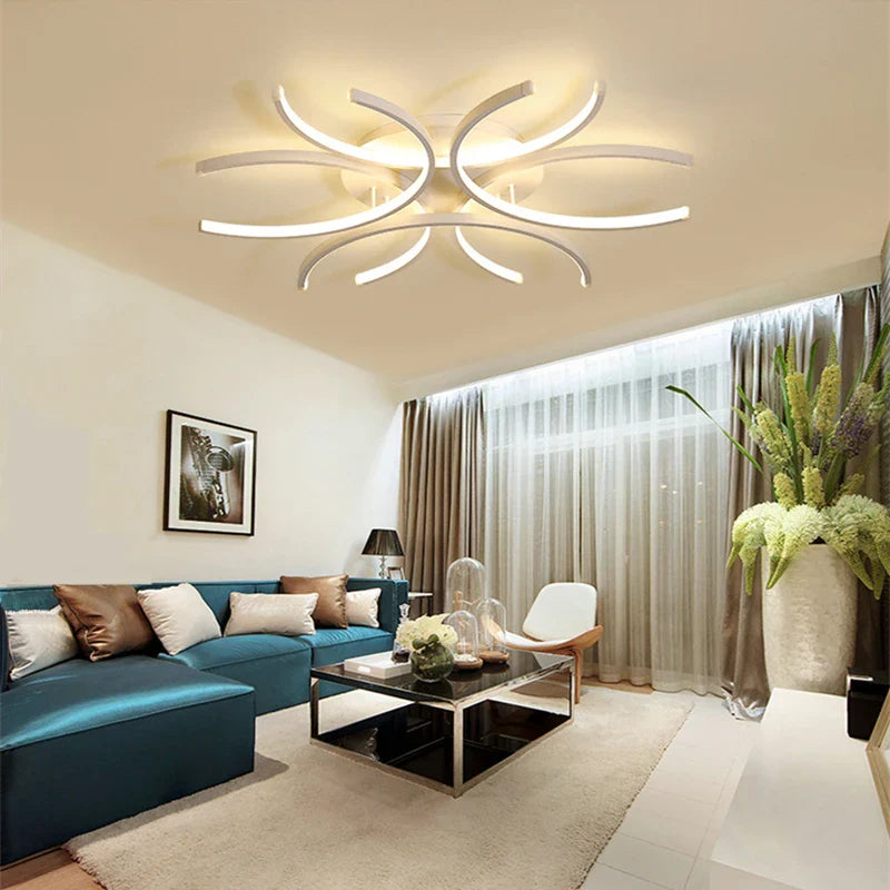 Afralia™ Luxury LED Ceiling Lights with Remote Dimming for Living Room, Bedroom, Kitchen
