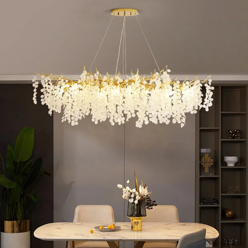Afralia™ Modern Luxury Gold Branch Pendant Light - Aluminum LED Luminarias