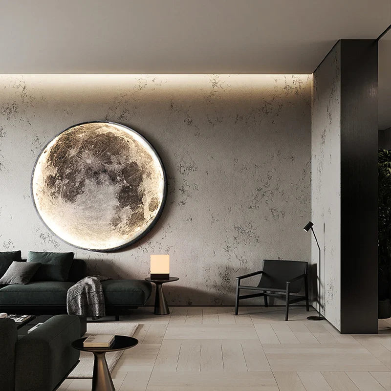 Afralia™ Creative Moon Earth LED Wall Lamp for Modern Living Spaces