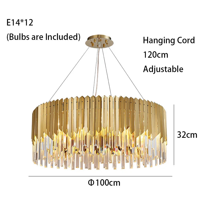 Afralia™ Modern Crystal Ceiling Chandelier for Dining & Living Room Lighting