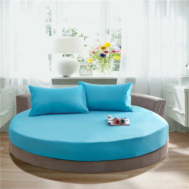 Afralia™ Round Cotton Fitted Sheet Set
