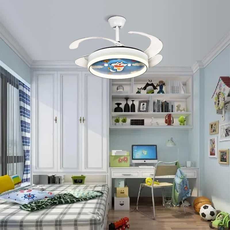 Afralia™ Dimmable Smart Home LED Ceiling Fan Light with Remote Control