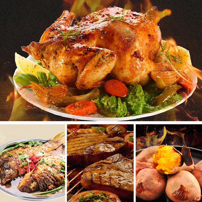 Afralia™ Stainless Steel Turkey Fork BBQ Skewers Set