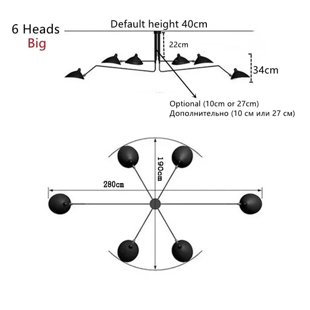 Afralia™ Retro Multi-Head Pendant: Nordic Design Ceiling Light for Modern Living Room LED Lighting