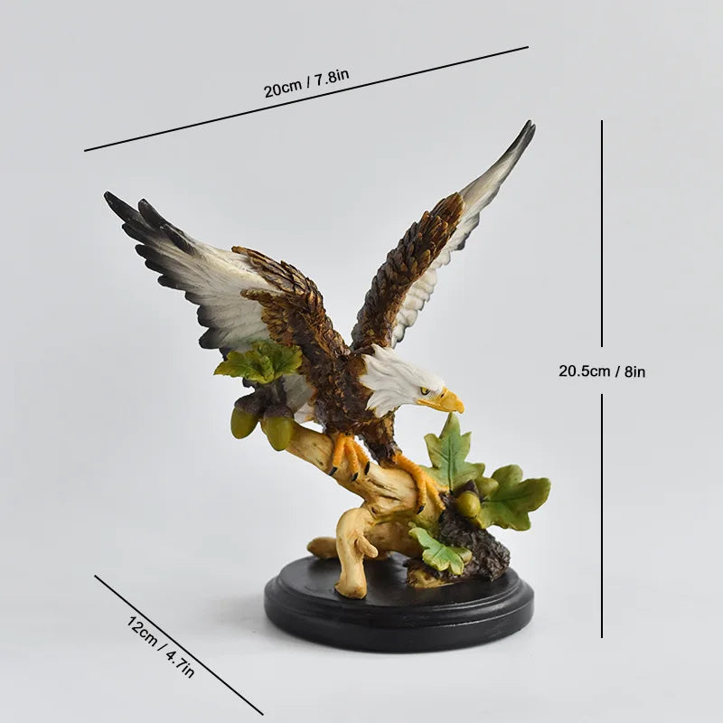 Afralia™ Resin Bald Eagle Sculpture - Simulated Bird Home Decor Figurine