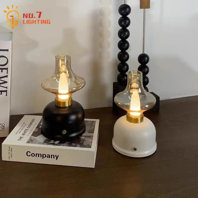 Afralia™ Touch Dimming Table Lamp Cream Wind Night Light for Bedroom and Study