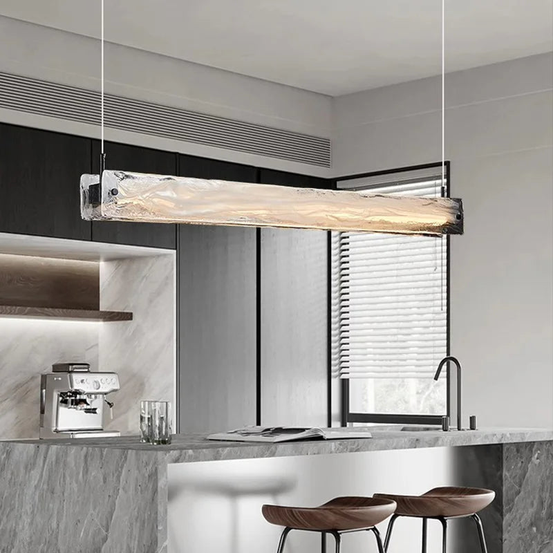 Afralia™ Cloud Fog Glass Chandelier LED Pendant Light Fixture for Modern Restaurant Bar Counter