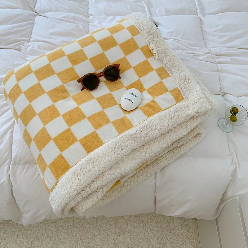 Afralia™ Nordic Checkerboard Weighted Blanket 150x200 Soft Cozy Fluffy Warm Blanket