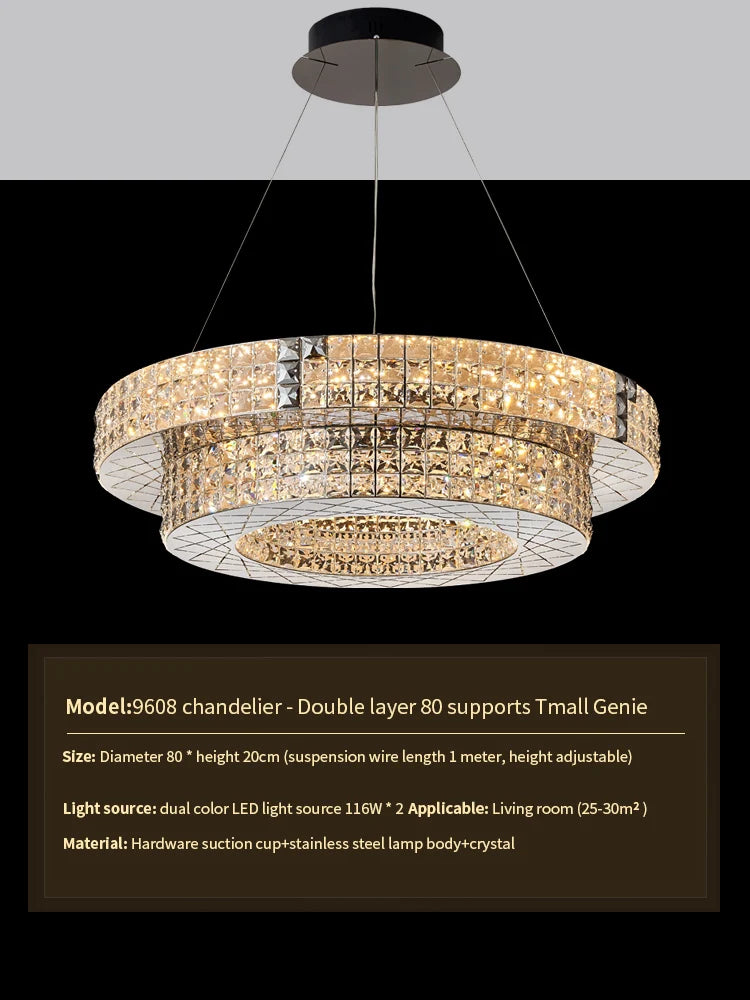 Afralia™ Crystal Chandelier Light for Luxury Living Room, Post-Modern High-End Italian Design