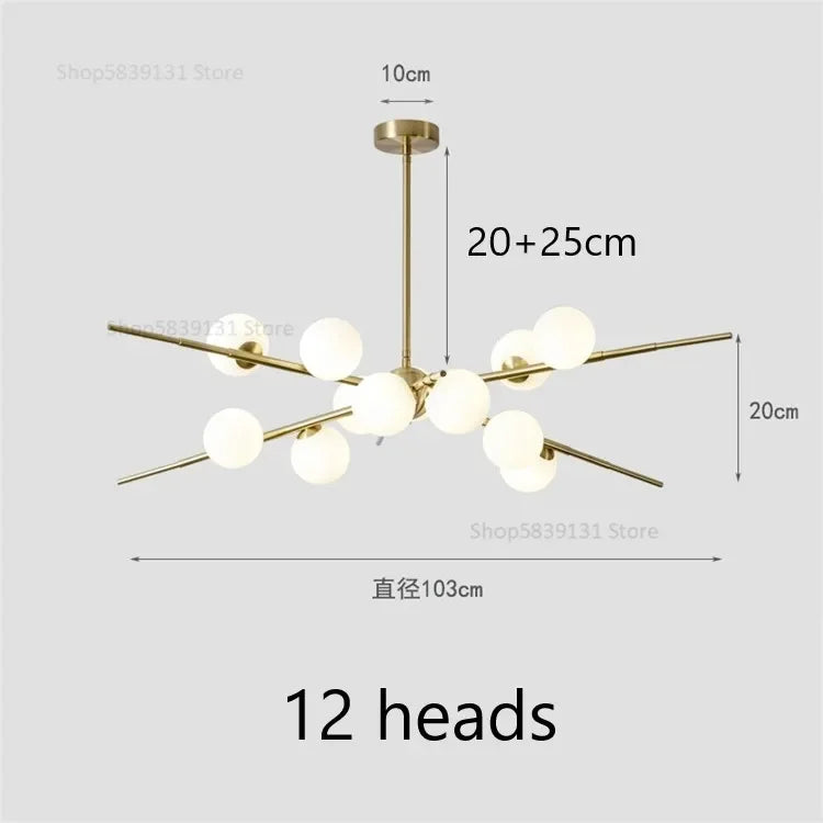 Afralia™ LED Glass Ball Pendant Light: Modern Nordic Chandelier for Living Room, Dining Room, and Cafe