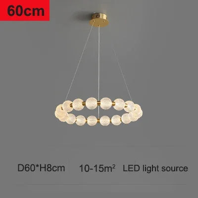 Afralia™ Glass Ball LED Chandelier Pendant for Living Room & Bedroom