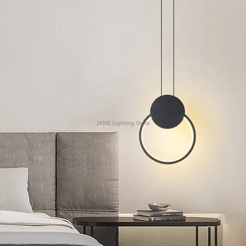 Afralia™ Modern Nordic Style LED Geometric Pendant Light Chandelier for Bedroom and Living Room