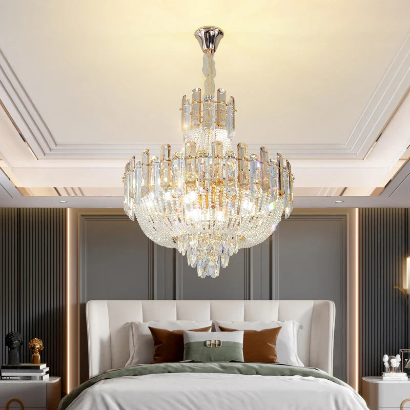 Afralia™ French Bead Chain Crystal Chandelier for Luxury Spaces