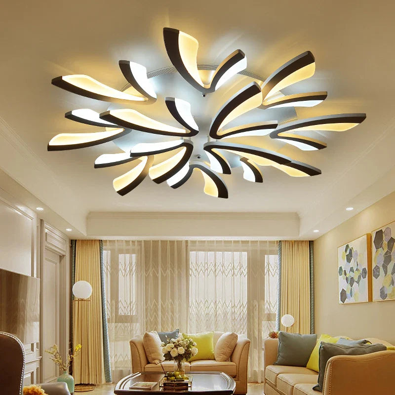 Afralia™ Modern LED Acrylic Ceiling Lights 3/5/9/12/15heads for Living Room Bedroom Home