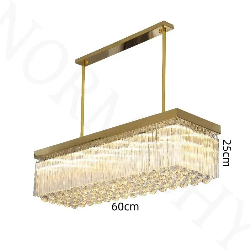 Afralia™ Luxe K9 Crystal Dining Room Pendant Light - Elegant & Atmospheric Crystal Ceiling Pendant