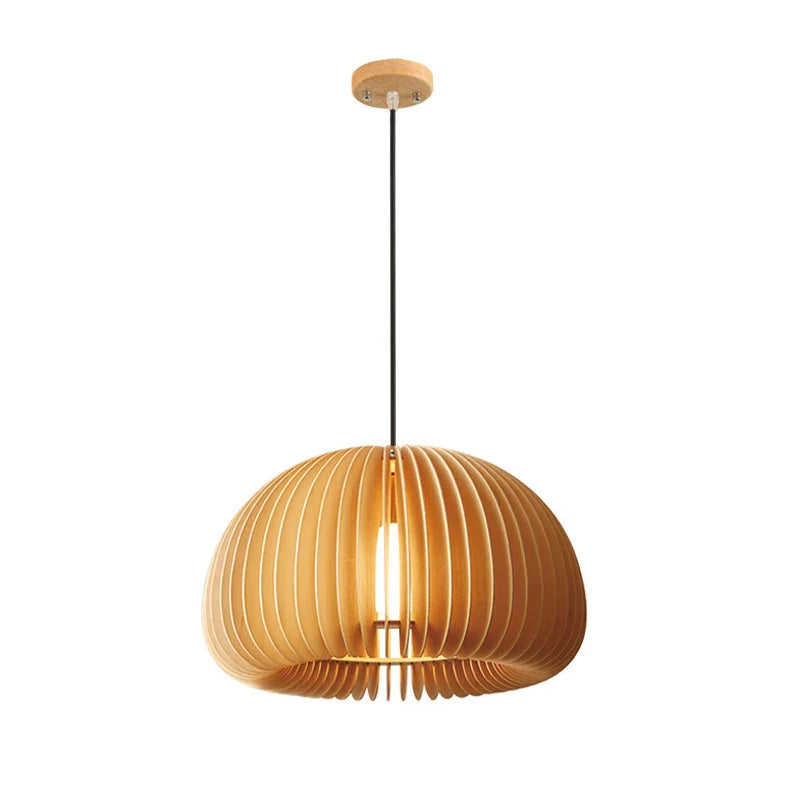Afralia™ Wooden Pumpkin Bird Shades Pendant Light Tiffany Chandelier, Adjustable E27, Creativity, Bedroom Dining Room
