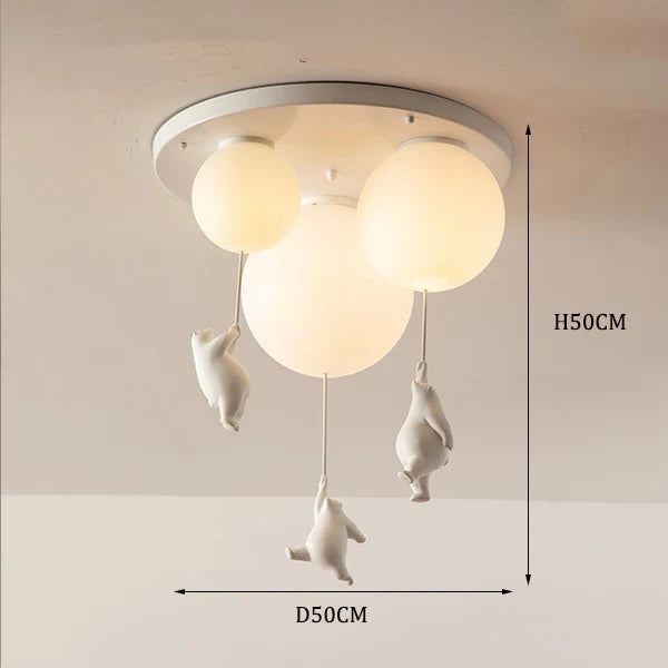 Afralia™ Bear Resin Pendant Light for Children's Room & Kindergarten