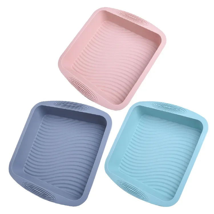 Afralia™ Silicone Square Cake Pan Mold Non-Stick Baking Tool Heat Resistant Bread Mould