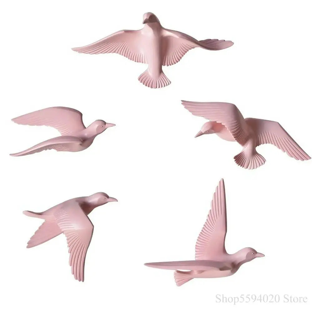Afralia™ Seagull Bird Laser Cube Wall Decor for Living Room, TV Background, Home Decoration