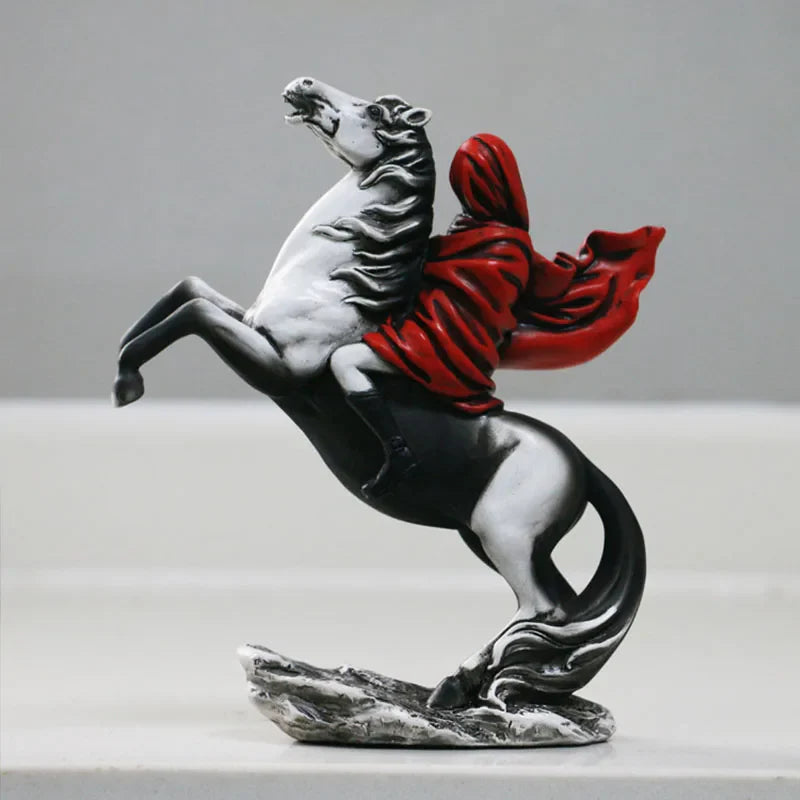 Afralia™ Banksy Red Knight Statue: Modern Street Art Decor for Home & Office