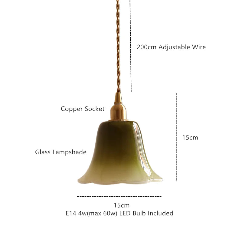 Afralia™ Glass Pendant Light E14 LED Hanging Lamp for Home Decor Living Room Bedroom.