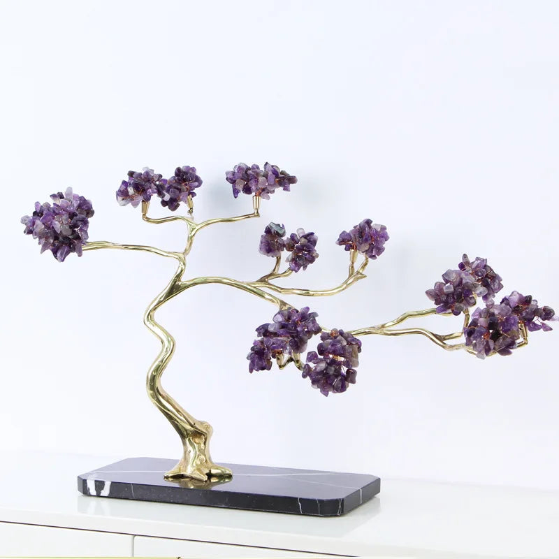 Afralia™ Crystal and Brass Metal Decorative Figurine for Room Decoration