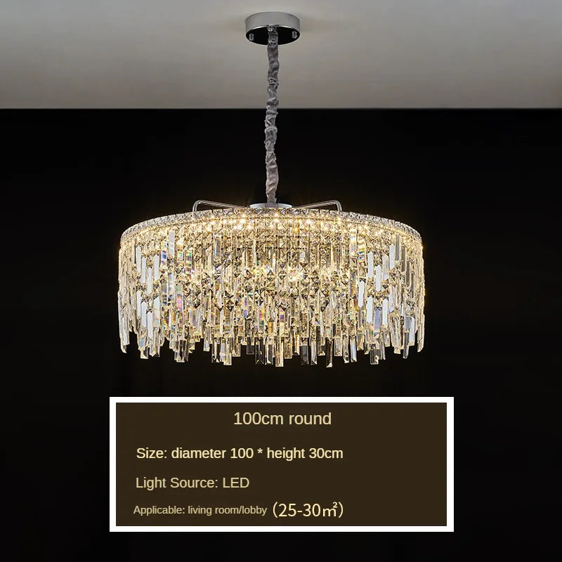 Afralia™ Gold Crystal LED Chandelier Modern Ring Pendant Ceiling Lamp