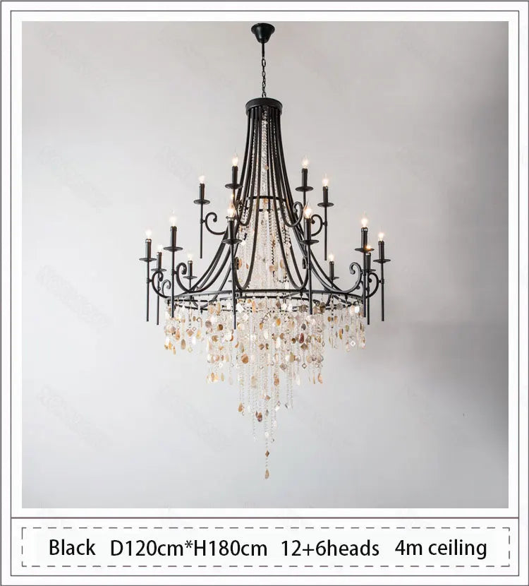 Afralia™ Retro Duplex Crystal Chandelier for Villa Living Room, Staircase, and Home Decor