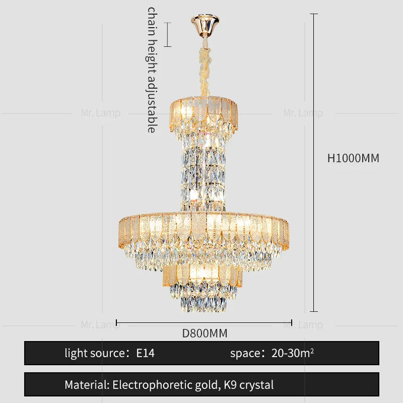 Afralia™ Crystal Chandelier: Postmodern Multi-layer Luxury for Living Room, Hotel Lobby, and Villa