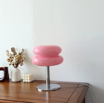 Afralia™ Macaron Glass Table Lamp: Elegant Desk Light for Bedroom and Living Room Décor